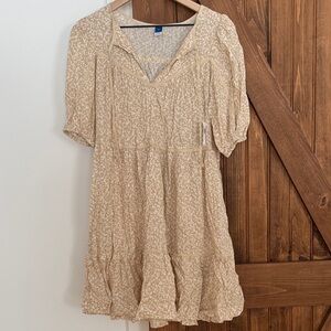 Old Navy Tan Floral Dress